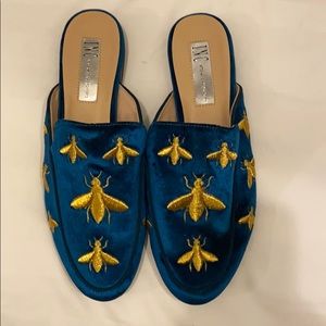 INC velvet mules